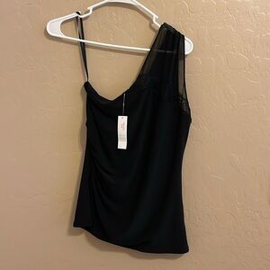NWT White House Black Market Women’s Black Off The Shoulder Crop Top Size M